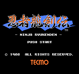 Ninja Ryukenden (Japan) Title Screen
